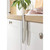Compact grey and navy surface squeegee in packaging with hanging hook