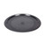 Black non-stick pizza tray with perforated base, shown from above