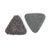 Set of two grey triangular steam mop pads, one chenille, one soft pile, shown flat.