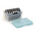 Set of Giles & Posner pancake plates in clear storage box with blue lid.