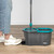 Boxed Beldray anti-bac spin and wring mop set with 2 grey microfibre mop heads
