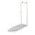 Wall-mounted ironing board with grey patterned cover, shown unfolded.