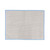 Beige textured cleaning cloth with blue trim, shown flat