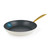 Cream frying pan with dark non-stick interior and gold handle