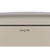 Cream Salter bread bin with black trim, close-up of logo on lid