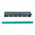Wall-mounted retractable clothes airer with 5 grey lines and turquoise bar, front view