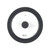 Russell Hobbs glass saucepan lid with black handle and rim, viewed from above