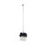 Grey upright dustpan and long-handled broom set for home cleaning
