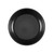 Black round ceramic plate, shown from above