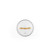 Cream glass pan lid with gold handle, shown from above against white background