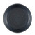 Blue speckled dinner plate, top view