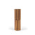 Acacia wood pepper mill with ribbed top, shown upright on white background