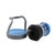 Blue and grey dish brush with matching holder, shown for kitchen cleaning use