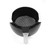 Grey air fryer basket with perforated base, shown empty on a white background
