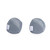 Pair of grey fabric dryer balls with grid pattern, shown on white background
