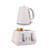 Blush pink kettle and 2-slice toaster set with chrome trim