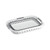 Grey and white collapsible laundry basket with handles, shown on white background