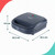 Blue sandwich toaster with dimensions 22.2 x 22.1 x 9.5 cm