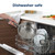 Stainless steel saucepan placed in dishwasher to show it is dishwasher safe.