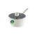 Cream saucepan with lid, ribbed sides, PFAS free label on front