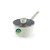 Cream saucepan with lid and handle, PFAS free sticker visible