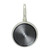 Cream non-stick frying pan, viewed from below showing induction-compatible base