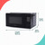 Black microwave with dimensions shown: 45.6cm length, 32.6cm width, 26.4cm height