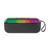Black wireless speaker with colour-changing LED light strip and wrist strap