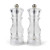 Set of two clear acrylic salt and pepper mills with silver knobs