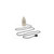 Steam iron upright with visible cord and UK plug, soleplate facing forward on white background