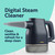 Compact navy handheld digital steam cleaner with nozzle, ideal for deep cleaning tasks.