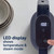 Steam cleaner LED display shows temperature and steam mode with power button pressed