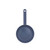Blue non-stick frying pan shown from above