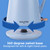 Kettle with 360° swivel base for left and right-handed use