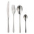 Four-piece stainless steel cutlery set including knife, fork, spoon and teaspoon