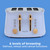 Blue four-slice toaster with defrost, reheat and cancel functions