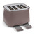 Four-slice brown toaster with two crumb trays extended