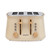 Stone coloured Salter 4-slice toaster with wooden effect controls, front view