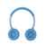 Blue on-ear headphones, front view