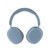 Blue over-ear wireless headphones on white background