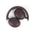 Brown wireless over-ear headphones, folded flat, shown on white background