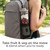 Portable blender bottle with fruit and veg in backpack side pocket, ideal for on-the-go blending.