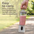 Portable blender with handle, filled with pink smoothie, suitable for outdoor use