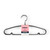 8 pack black clothes hangers with non-slip coating, shown front view in packaging