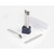 Set of white cleaning brushes with holder and case, suitable for household cleaning.