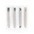 Set of four grey cleaning brushes and tools for small spaces.