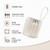 Cream 10,000mAh power bank with built-in USB-A, USB-C and Lightning cables