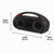 Black portable speaker with handle, dimensions 36.9 x 18.8 x 13.6 cm
