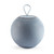 Blue portable wireless speaker with fabric cover and top handle, shown on white background