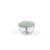 Manual food chopper with green lid and clear bowl, shown on white background